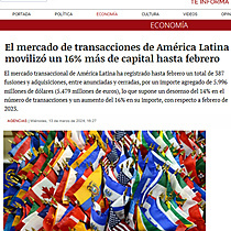 El mercado de transacciones de Amrica Latina moviliz un 16% ms de capital hasta febrero